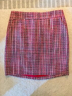 NWT White House Black Market Pink Tweed Pencil Skirt